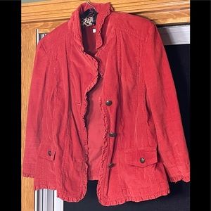 Sandro Lightweight Corduroy Jacket - XL - Burnt Orange